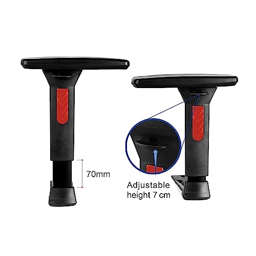 Frassie Height Adjustable Gaming Chair Armrest Pair Boss Chair Arms Set Replacement (Red)