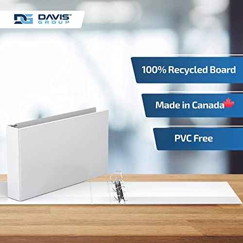 Easyview Premium 2-Inch D-Ring Binders with Clear-View Covers, Spreadsheet-View Binders for School, Office, or Home, 11 Inches by 17 Inches, Pack of 2, 2", White