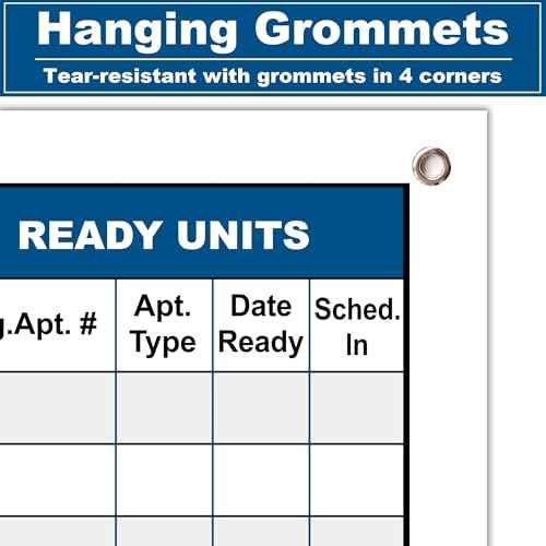 Extra Large Property Management Make Ready White Board,36X45 Inch Big Dry Erase Apartment Make Ready Checklist Schedule Board,Maintenance Status Tracker Tool for Real Estate Manager