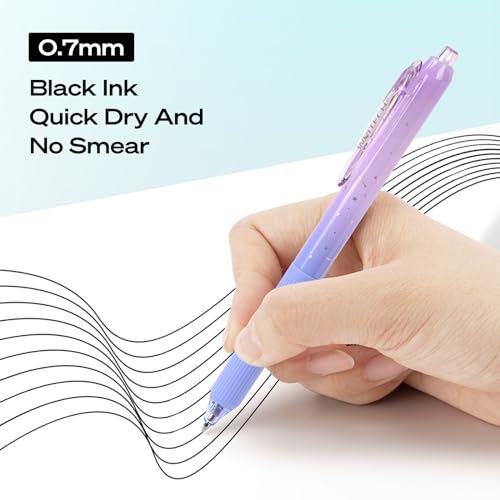WRITECH Nebula Multicolor Gel Pen Set 0.7mm Fine Point Retractable 6 Pack