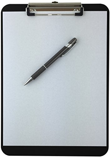 Trade Quest Black Plastic Letter Size Clipboards Pack of 6 - Low Profile, Durable Office & Classroom Boards
