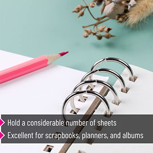 Mr. Pen 1 Inch Loose Leaf Binder Rings, 40 Pack – Silver