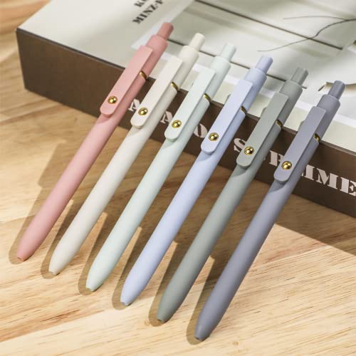 Morandi Ddaowanx 6-Pack Retractable Gel Pens 0.5mm Quick-Dry Black Ink