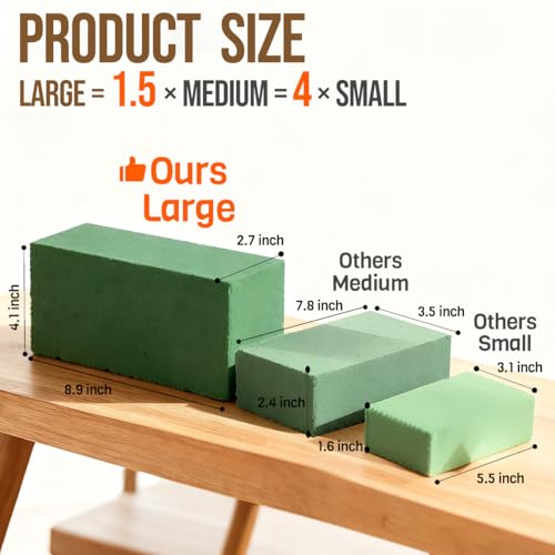 48-Pack Floral Foam Blocks, 8.9x4.1x2.7 in, Wet & Dry Styrofoam for