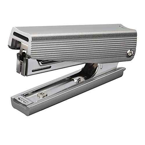 Max HD-10X/AL Silver Full Metal Stapler, Silver