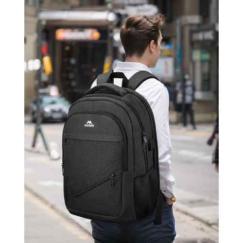 MATEIN 18.4 Inch Laptop Backpack 50 L, Extra Large Anti Theft Carryon Backpack TSA Approved, Work Business Bag with Multiple Compartments & Luggage Strap for Travel, Gifts for Men Women, Black