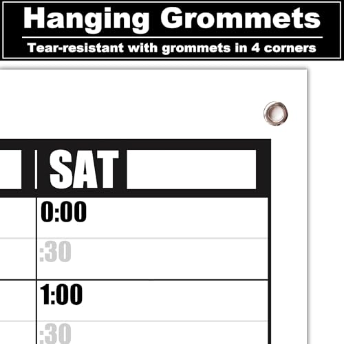 36x45 Inch Large Dry Erase Weekly Wall Calendar 24 Hour Time Slots And 24x36 Inch Big Monthly White Board Planner Combo For Work,Home Office,Jumbo Weekly Homeschool Calendar 30 Minute Increments