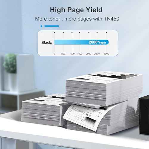 TN450 Toner Cartridge for Brother Printer - Replacement for Brother TN450 TN420 TN-450 TN-420 to Compatible with HL-2270DW HL-2280DW HL-2230 MFC-7360N MFC-7860DW Intellifax 2840 2940, 2 Black