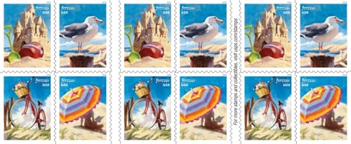 USPS Forever Stamps - 20 Seaside Beach Scenes Collectible Booklet