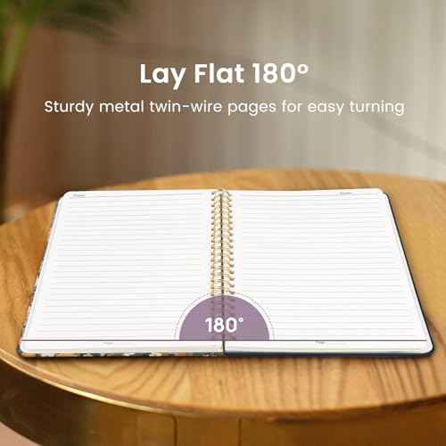 Taja Lined Spiral Journal Notebook for Women, A5 Cute College Ruled Hardcover Notebook for Work & Note Taking, Pretty Journal for Writing, 140 Pages, Flower Garden