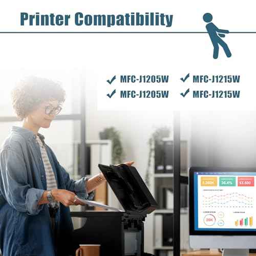 Compatible LC404 Ink Cartridge BK/C/M/Y Replacement for Brother LC404 Ink Cartridges Combo Pack for Brother MFC-J1205W MFC-J1215W Printers, 4-Color LC404