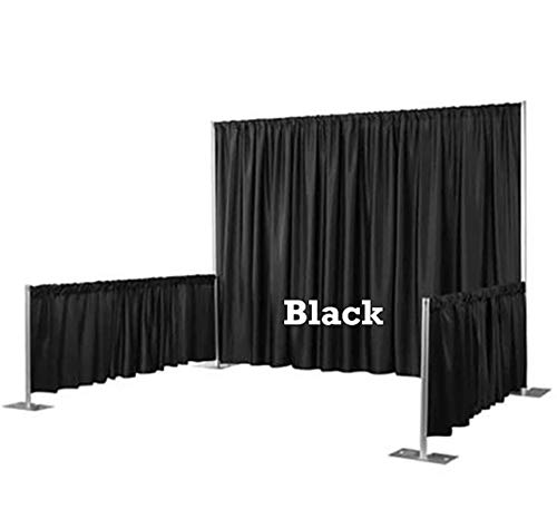 10x10 Trade Show Display Booth Kit with Black Drape Supports & Bases
