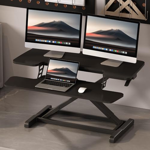 FLEXISPOT 36-Inch Height Adjustable Standing Desk Converter Black