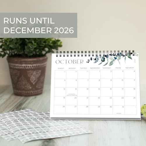 Aesthetic Desk Calendar 2025-2026 - Runs June 2025 until December 2026 - Beautiful Small Flip Desktop Calendar for Easy Organizing