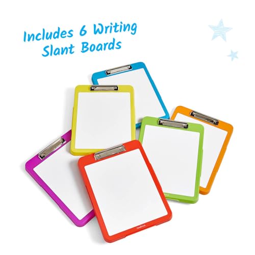 hand2mind Rainbow Writing Slant Boards Set of 6, A4 & 8.5x11, Ages 4+