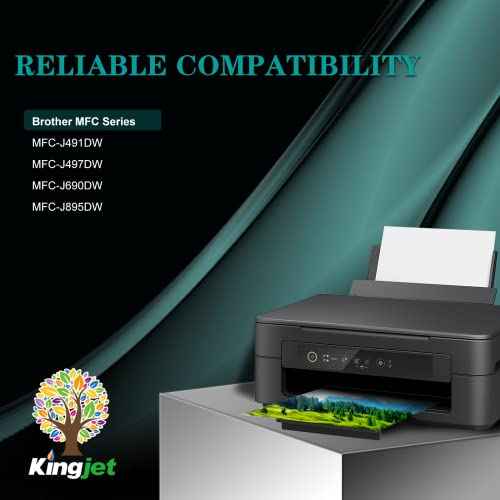 Kingjet LC3013 Ink Cartridges Compatible for LC3013 LC3011 Ink Cartridges BK/C/M/Y Replacement for Brother LC3013 LC3011 Use with Brother MFC-J497DW MFC-J491DW MFC-J690DW MFC-J895DW Printers,8 Pack