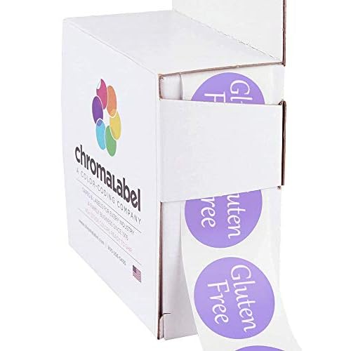 ChromaLabel 1 Inch Food Label Kit, Dairy Free, Vegan, Gluten Free, 3 Boxes, 500/Box