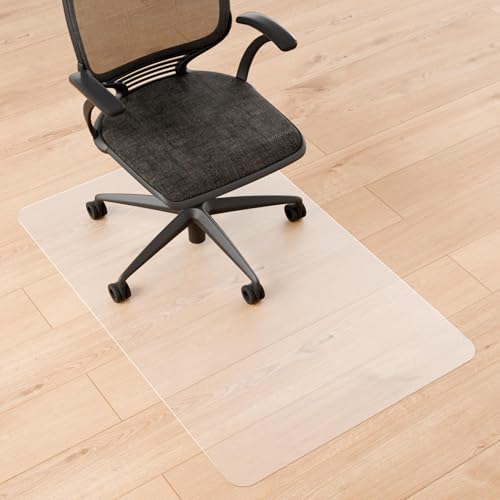 Naturei Office Chair Mat for Hard Floors 30 x 48 Anti-Slip Clear Desk Floor Protector