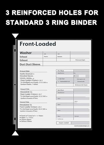 Golbsart 100 Pack Sheet Protectors for 8.5 x 11 Paper, Top-Loading Binder Sleeves - Clear, Heavy Duty, 3-Ring Compatible