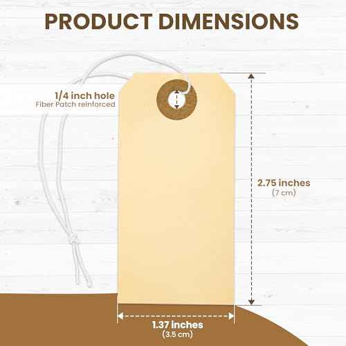 Perco Manila Shipping Tags #1 2 3/4¡± x 1 3/8¡± (7 x 3.5 cm) with Elastic, Box of 500