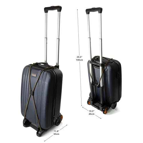 Folding Luggage Cart with Wheels ? Foldable, Compact, Lightweight - Portable Hand Truck and Collapsible Dolly - Fold Up Trolley Carrier for Travel, Moving, Office ? Complete with Canvas Bag
