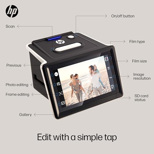 HP Film & Slide Scanner HPFS500 - 13MP Negative and Slide Digitizer with Touchscreen