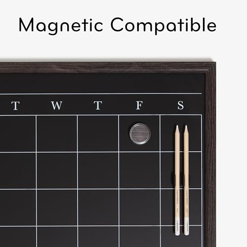 U Brands Rustic Wood Frame Magnetic Monthly Calendar Chalkboard 16x20 Wall Mount