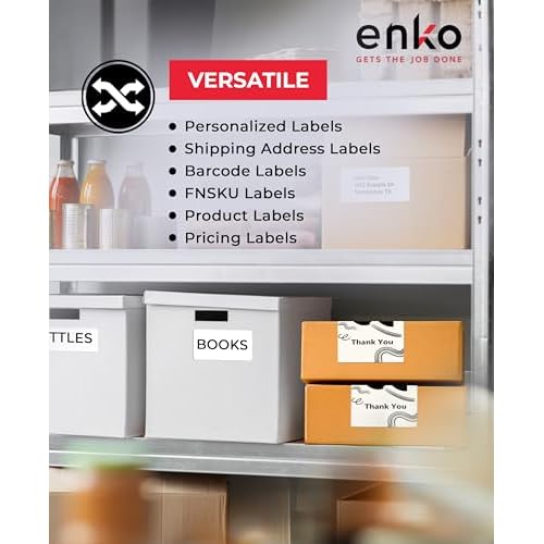 enKo (12 Rolls, 3,600 Labels) Address, Shipping & Barcode Labels 30256 (2-5/16 x 4") Compatible for Dymo LabelWriter
