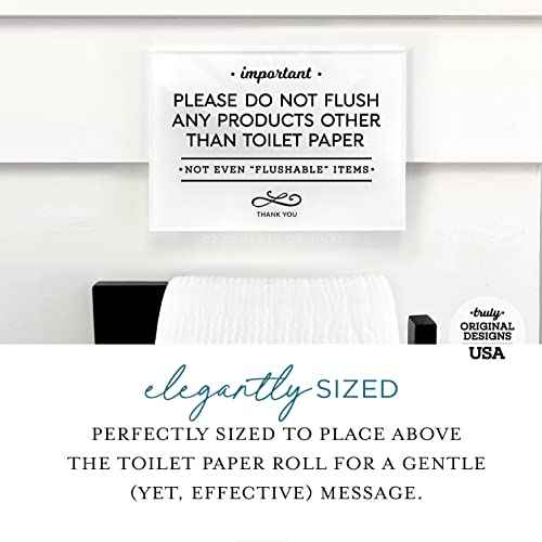 Reilly Originals 3.5x5 Inch Do Not Flush Rules Bathroom Sign ~ Ready to Stick ~ Premium Finish, Durable