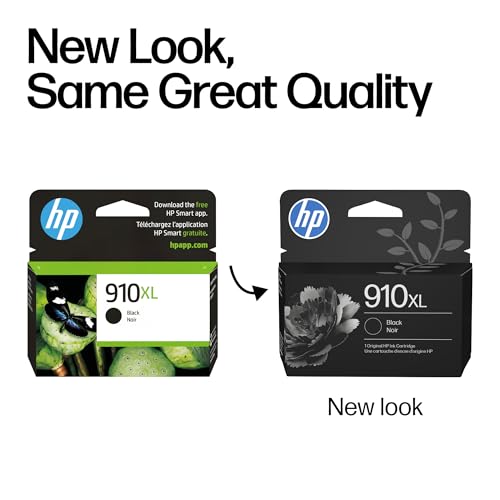 HP 910XL Black High-Yield Ink Cartridge 1 Pack for OfficeJet & Pro Series