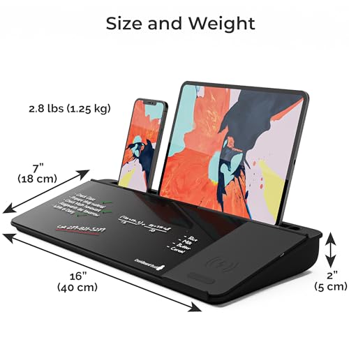 DeskBoard Buddy Whiteboard with Wireless Charger - Black