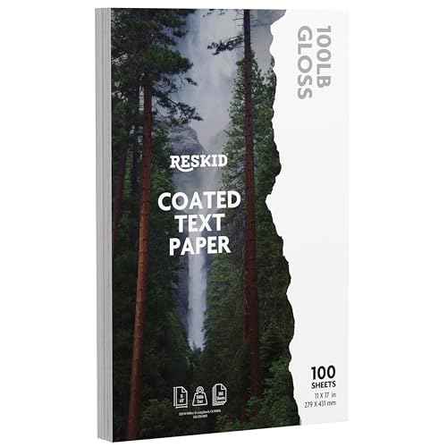 Double-Sided 100lb Gloss Text Digital C2S Paper ? Perfect for Color Laser Printing, Design Proposals, Flyers, Brochures | 11 x 17 | 100lb Gloss Text | Glossy Coated | 100 Sheets (100lb Gloss, 11x17)