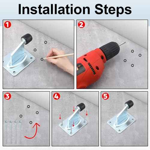 End Stop Heavy Duty Gate Stopper Floor Mount 4-5/8" Height for Outdoor Door Stop Gate with Base Plate Large Rubber Sliding Driveway Swing Rolling Door
