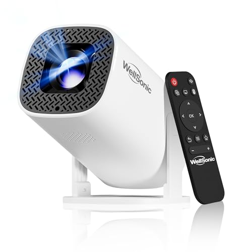 Mini Projector with Wifi and Bluetooth, Build-in Android 14, Portable Projector Outdoor&Ceiling Use, Auto Keystonet&270¡ÆRotatable, 200 Ansi, 4k Home Thearter Movie Projector for HDMI USB