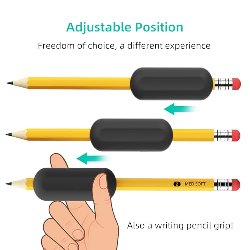 ELETIUO 5-Pack Weighted Pencil Grips ? 1oz Silicone Handwriting Aid for Kids, Elderly & Special Needs ? Improves Penmanship for Autism,ADHD,Tremors,Dyspraxia & Fine Motor Skills