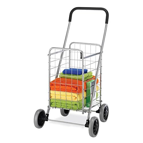 Whitmor Utility Shopping Cart - Durable Folding Design for Easy Storage, Model Number: 6250-4997-2-SIOC