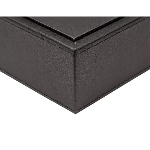 Armory by Castle - Leatherette Two Stackable Paper Trays Desk Organizer - Clutter Organizer for Home, Office, Personal, and Employee Files (Two Paper Trays - Stackable)