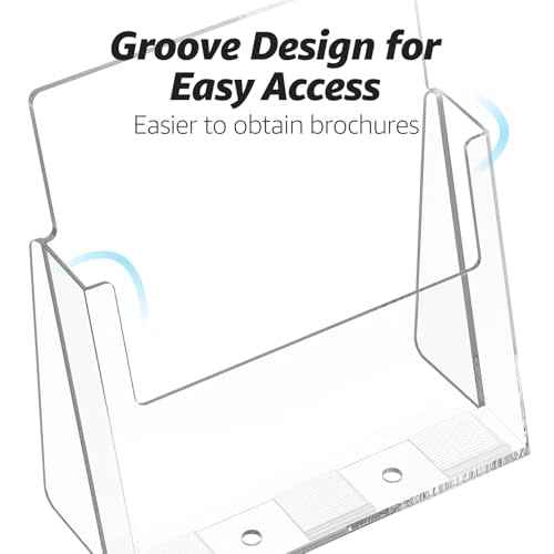 MaxGear Acrylic Brochure Holder 8.5x11 inch, Clear Plastic Literature Holder for Flyers, Pamphlets, Magazines and Booklets, for Countertop Use, Acrylic Display Stand for Office, 4 Pack