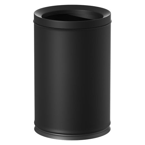 LEASYLIFE 9L/2.3GAL Metal Bathroom Trash Can, Black Garbage Can, Small Office Wastebasket, Double Bucket Body for Bedroom, Children's Room, Powder Room, Hotel, Bank (9L-Black)