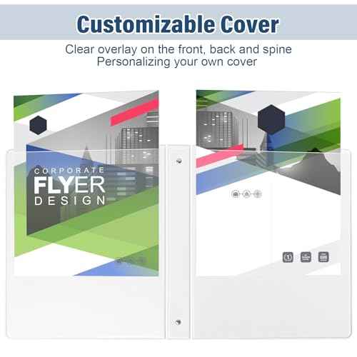 1-Inch 3-Ring-Binder with Pockets, 1'' Basic Binders 1-inch View Round Binders Holds 200 Sheets US Letter Size 8.5'' x 11'' - Bundle Packs Perfect for Home, Office, and School (1-inch)