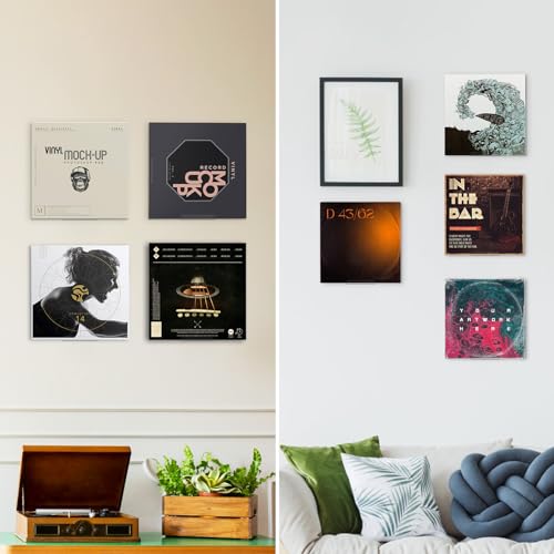 8 Pack 4in Clear Acrylic Vinyl Record Storage Shelf Wall Mount - Small Floating Display