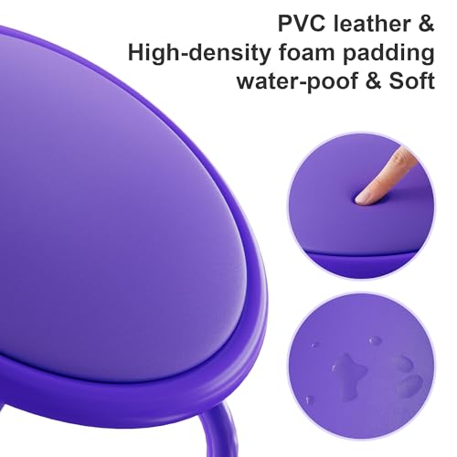 VECELO Purple 6-Piece Stackable Padded Stools for Classroom & Office