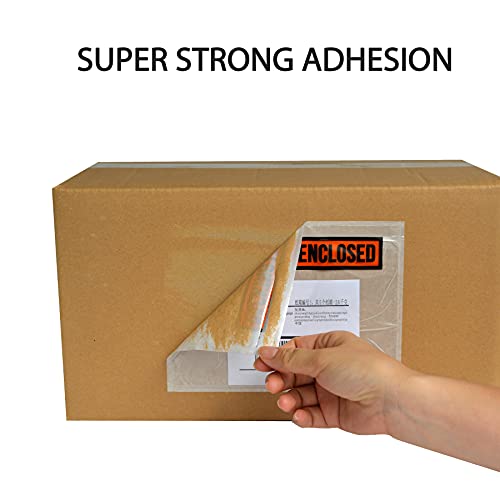 IN SAFE PACK 1000 Self-Adhesive Clear Shipping Envelopes 7.5x5.5 Inches - Waterproof Mailing Pouches with Printing Variation