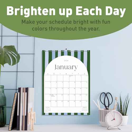 S&O Palm Beach Arc Wall Calendar from July 2025-Dec 2026 - Tear-Off Monthly Calendar - 18 Month Academic Wall Planner - Hanging Organizer to Track Anniversaries & Appointments - 14.2"x10.5¡±in