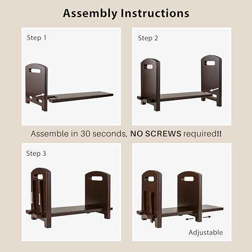Adjustable Desktop Bookshelf - Sturdy Desk Bookshelf and Book Organizer - No Tools Required to Assemble This Desktop Bookcase, Perfect Tabletop Book Shelf for Office, Study Room