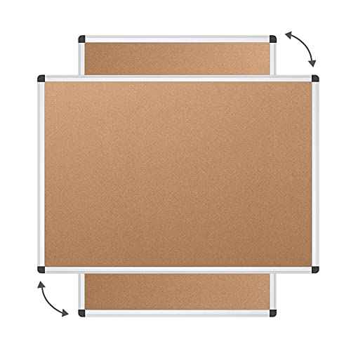VIZ-PRO Cork Notice Board, 36 X 24 Inches, Silver Aluminium Frame