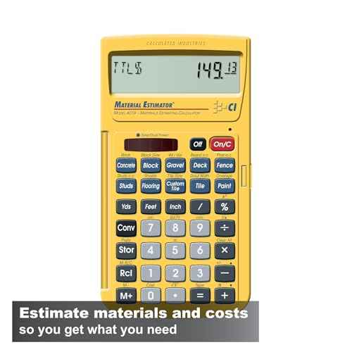 Calculated Industries 4019 Material Estimator Calculator | Finds Project Building Material Costs for DIY¡¯s, Contractors, Tradesmen, Handymen and Construction Estimating Professionals,Yellow