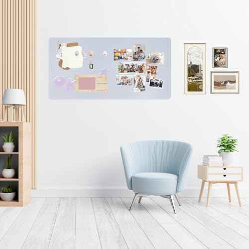 GOORY Magnetic Wall Board - 24" x 36" - Memo & Vision Bulletin Board for Home, Office and Classroom - Pre-drilled Mounting Screws Large Frameless Magnet Silver Wall Board