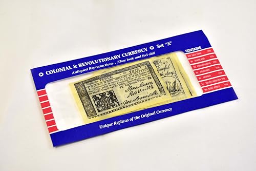 Our Amendments Colonial & Revolutionary Currency Set A 9" x 4" - 7 Replica Banknotes in Envelope