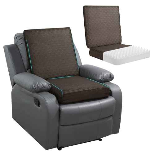 BALAPET Recliner Cushions for Long Sitting, Egg Crate Foam Recliner Cushion for Elderly Reduces Muscle Fatigue and Provides Air Flow, Extra Large Non-Slip Seat Cushion with Back Support(20*20*4in)